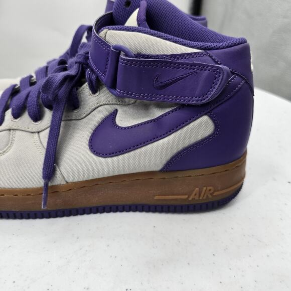 Nike Air Force 1 Mid Mens Shoes 9.5 Purple White Canvas Basketball Sneakers main image 7